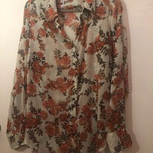 3/$15 A New Day Long Sl Light Green Blouse L